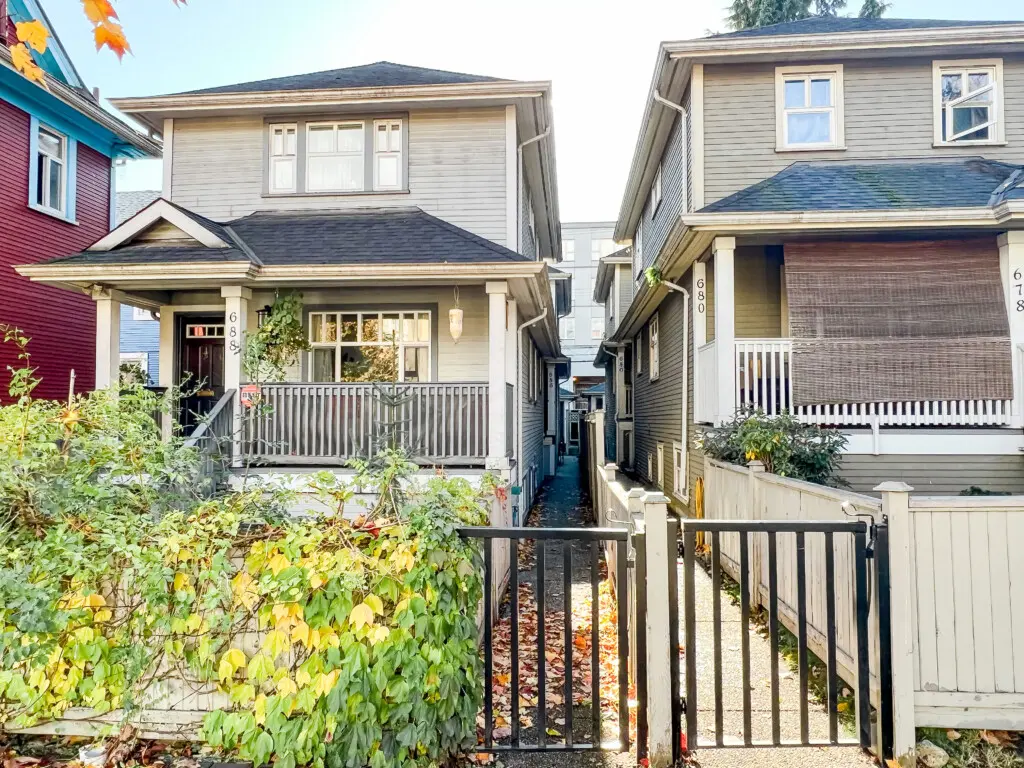 Front view of the property — the furnished suite is quietly situated at the back of the home, offering extra privacy and a peaceful retreat during your Vancouver stay.