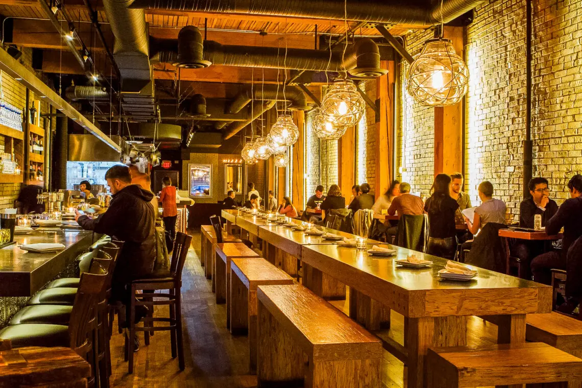 Located beside St. Lawrence, Cuchillo serves vibrant Latin American small plates and inventive cocktails in an industrial-chic setting — a perfect spot for a lively evening out in Vancouver.