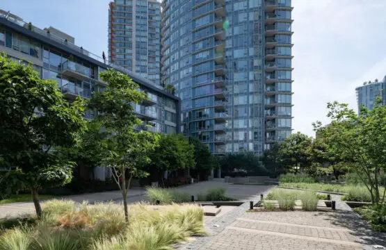 Serene Courtyard — relax and recharge in this lush, landscaped garden oasis, offering a peaceful escape right in the heart of downtown Vancouver.
