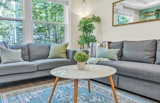 Spacious and inviting living area with comfortable seating — ideal for unwinding after a full day of exploring or enjoying cozy moments with family and friends.
