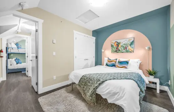 Tranquil 2nd bedroom with a Queen bed and soft, plush bedding—ideal for a restful night’s sleep.