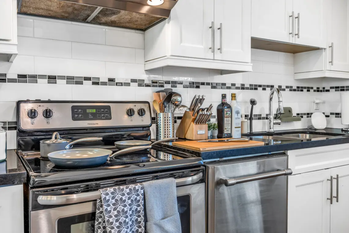 Fully stocked kitchen equipped with everything you need to cook and dine comfortably.