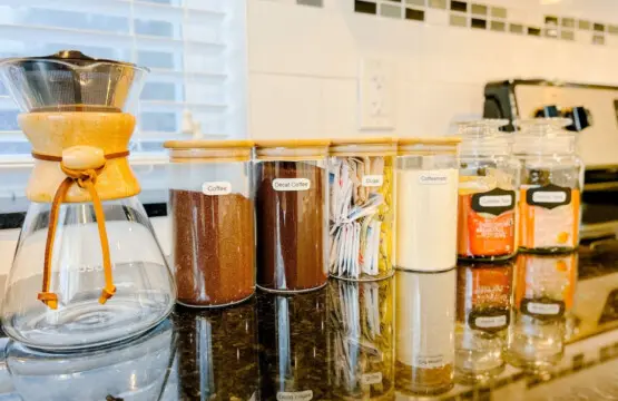 Morning Comforts — start your day at the thoughtfully stocked coffee and tea station, featuring a pour-over setup, decaf and caffeinated options, sweeteners, and creamers. Perfect for a peaceful morning ritual or an afternoon recharge.